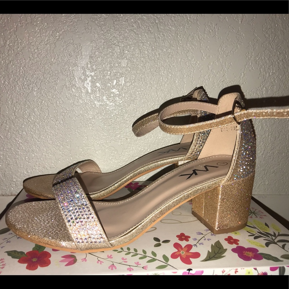 Gold Glitter Heels